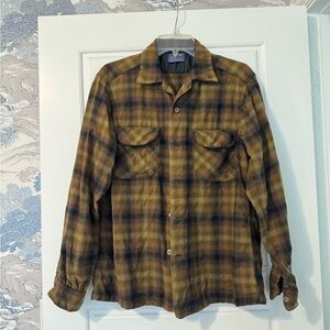 Vintage Pendleton 100% Virgin Wool Flannel Plaid Size Medium